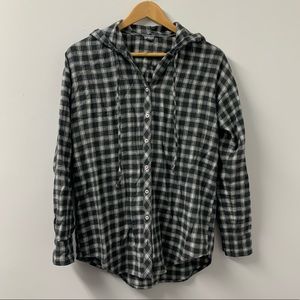 Aerie plaid hooded flannel